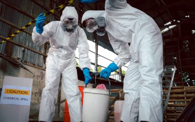 Trauma Cleaning Services | Water Damage Restoration in NC | Restoration Carolina Inc Specialist-Officers-in-Chemical-Safety-Wear-Chemical-Risk-Protective-Clothing